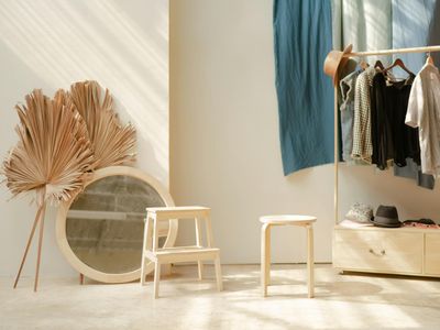 Minimalist green leaves and soft morning sunlight